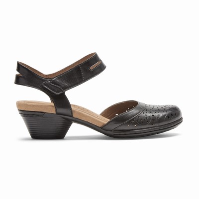 Rockport Cobb Hill Laurel Perforated Mary Jane Heels Damen Schwarz BTN-495602